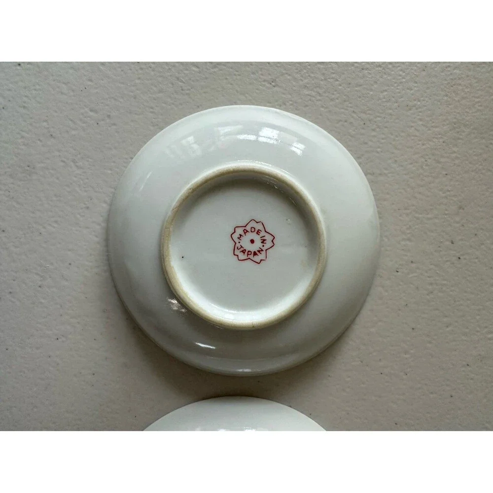 2 Vintage Rare Mid 20th Century Chinese Restaurant Hand Painted Mini Sauce Bowls